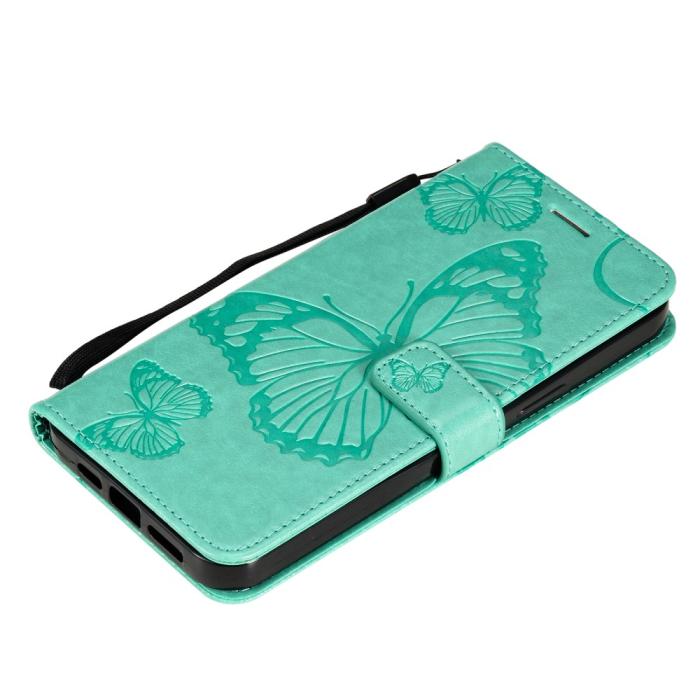 OEM - Fjärilar Plånboksfodral iPhone 13 Pro Max - Turkos