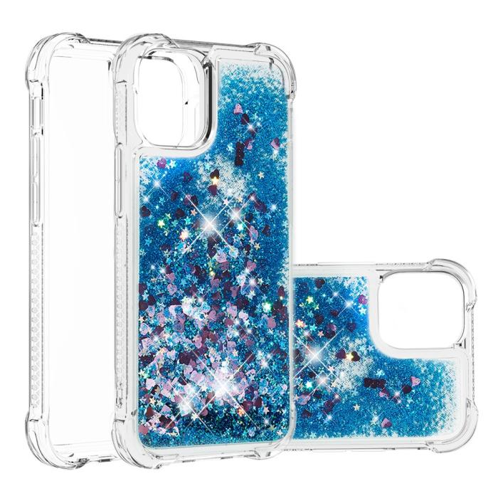 OEM - Drop-Proof Glitter Sequins Skal till iPhone 13 Pro Max - Blå