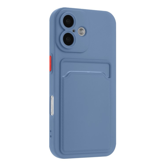 A-One Brand - iPhone 16 Mobilskal Korthållare TPU - Gråblå