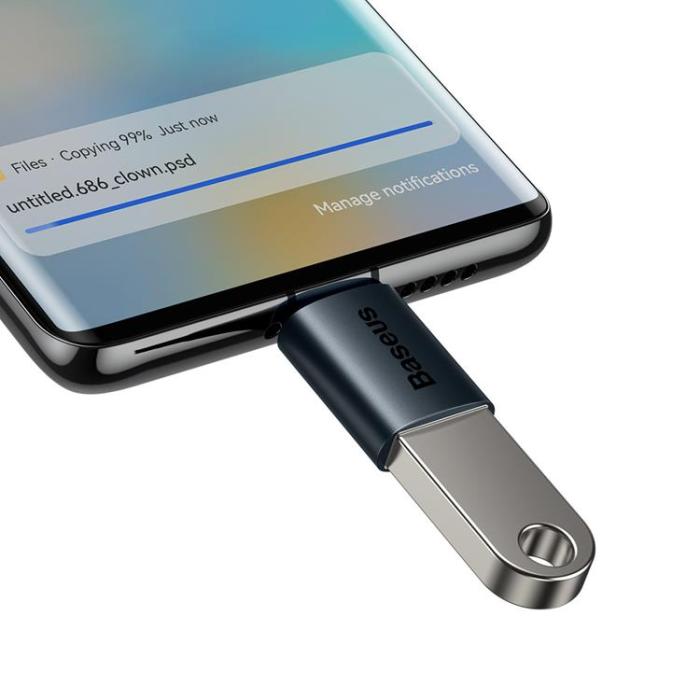 BASEUS - Baseus Adapter USB-C Till USB-A Ingenuity Series - Blå