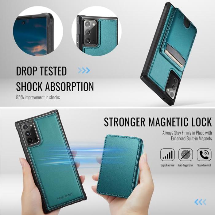 OEM - JEEHOOD Samsung Galaxy Note20 Fodral KonstLäder - Blå