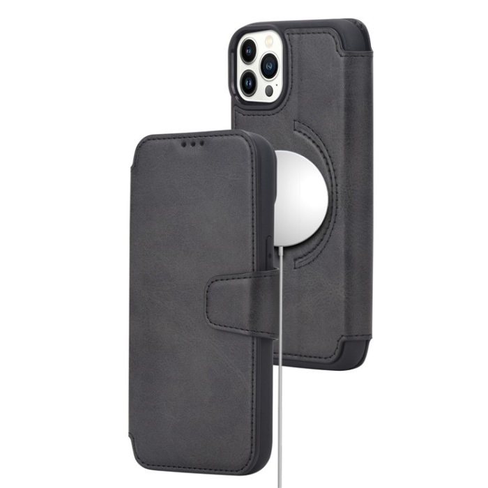 A-One Brand - iPhone 13 Pro Plånboksfodral Magsafe Magnetic - Svart
