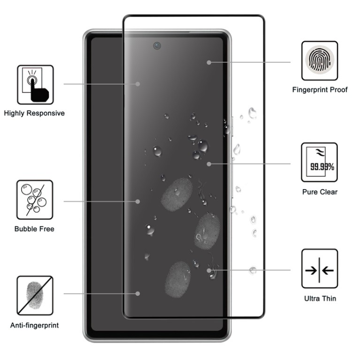 A-One Brand - [1-PACK] Google Pixel 7a Härdat Glas Skärmskydd - Svart
