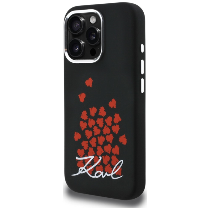 KARL LAGERFELD - KARL LAGERFELD Mobilskal För iPhone 16 Pro Max MagSafe Silikon Heart Sign Logo