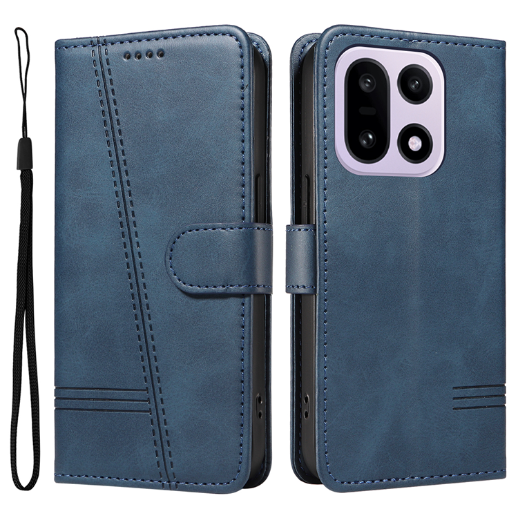 OnePlus 15 5G Plånboksfodral T-Shape Lines Konstläder (Blå) | 2353 | AlltMobil