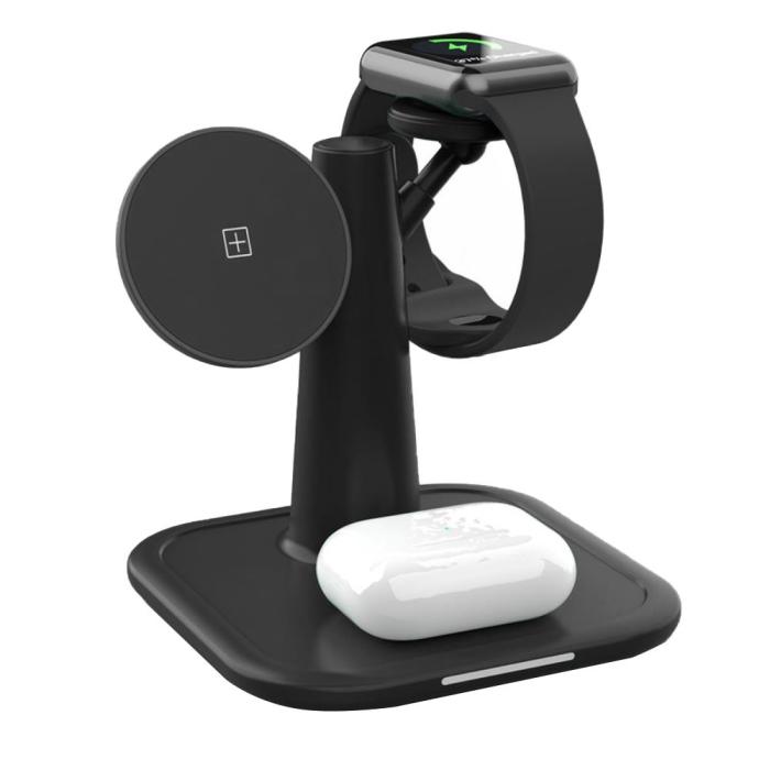UTGATT1 - 3in1 15W Magsafe Trådlös laddare iPhone - Apple Watch - AirPods - Svart
