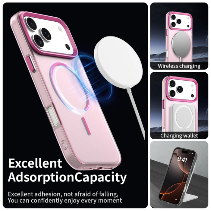 A-One Brand - iPhone 17 Pro Mobilskal MagSafe C-shaped Candy Color - Röd