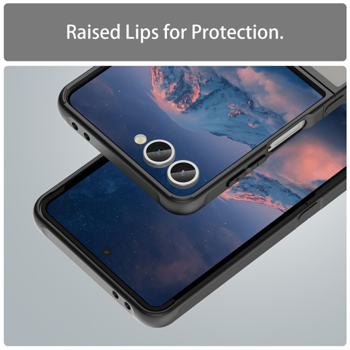 A-One Brand - Galaxy Z Flip 7 Mobilskal Drop Proof Frosted Translucent - Svart