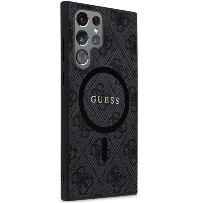 Guess - Guess Mobilskal till Galaxy S24 Ultra Magsafe Collection Läder Metall Logo