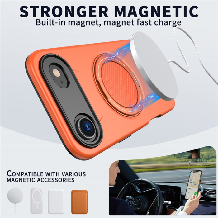 A-One Brand - iPhone Air Mobilskal MagSafe Rotating Kickstand - Orange