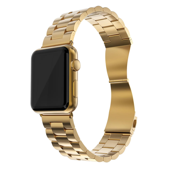 A-One Brand - Apple Watch 2/3/4/5/6/7/SE (38/40/41mm) Armband Metall - Guld