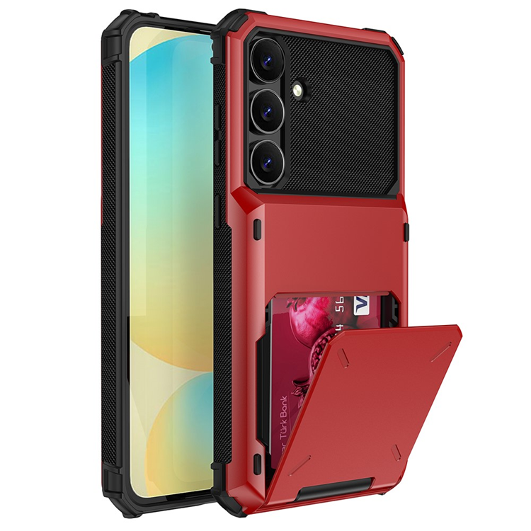 Galaxy S25 FE Mobilskal Korthållare Dual Layer - Röd | 2353 | AlltMobil