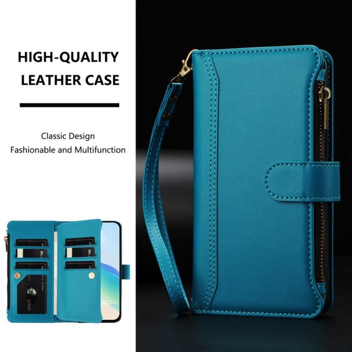 OEM - Samsung Galaxy A57 Plånboksfodral Konstläder 9 Kortfack - Lake Blue