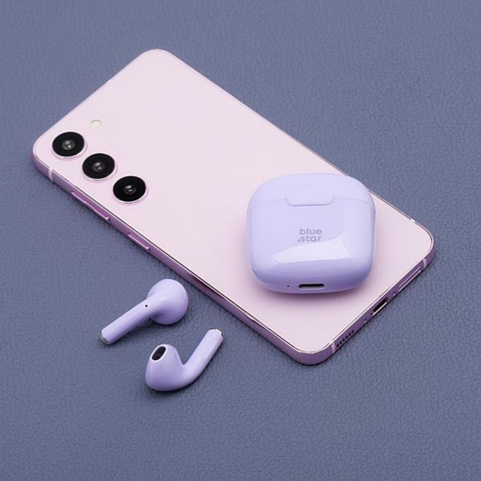 Blue Star - Blue Star Trådlösa In-Ear Hörlurar Bluetooth TWS FI7 - Lila