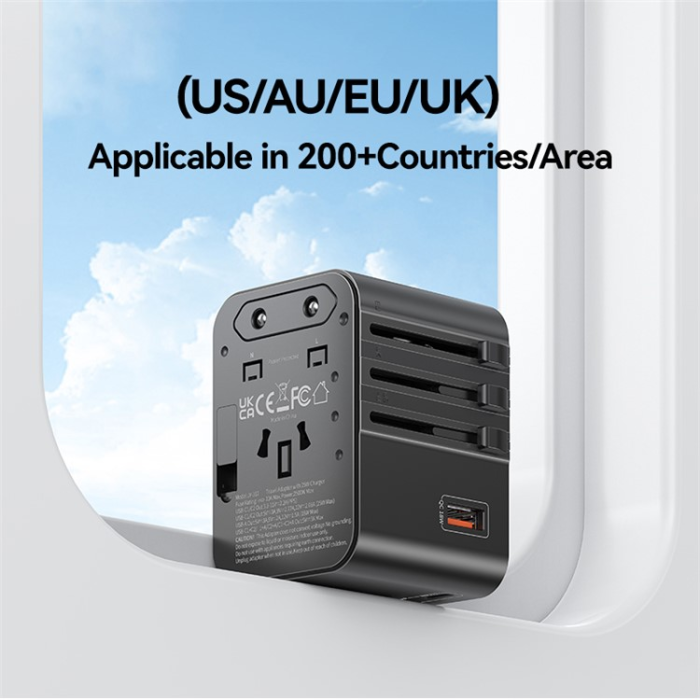 USAMS - USAMS Väggladdare 2x USB-C - USB-A 25W CC309 T68 - Svart