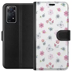 Gustaf - Pl&aring;nboksfodral till Xiaomi Redmi Note 11 Pro 5G med Blommor och fj&auml;rillar