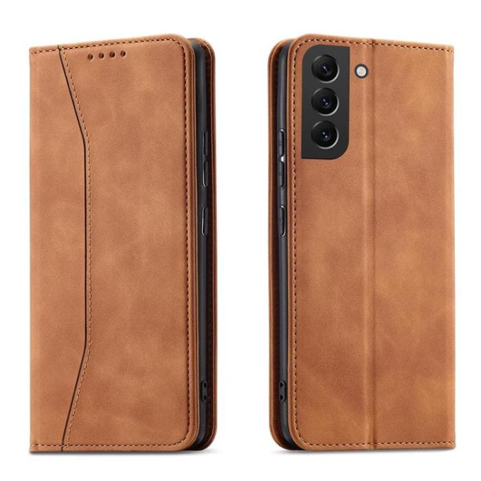 OEM - Galaxy S22 Plus Plånboksfodral Magnet Fancy - Brun
