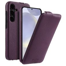 Melkco - MELKCO Mobilskal till Samsung Galaxy S24 Vertikalt Flip &Auml;kta L&auml;der Lila