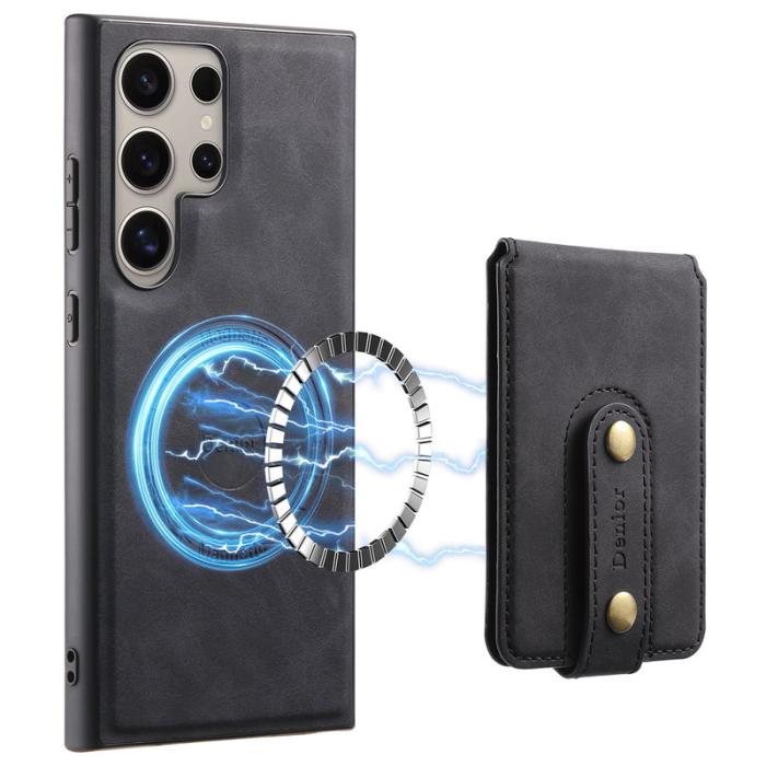 DENIOR - DENIOR D14 Mobilskal till Samsung Galaxy S24 Ultra Läder+PC+TPU Svart
