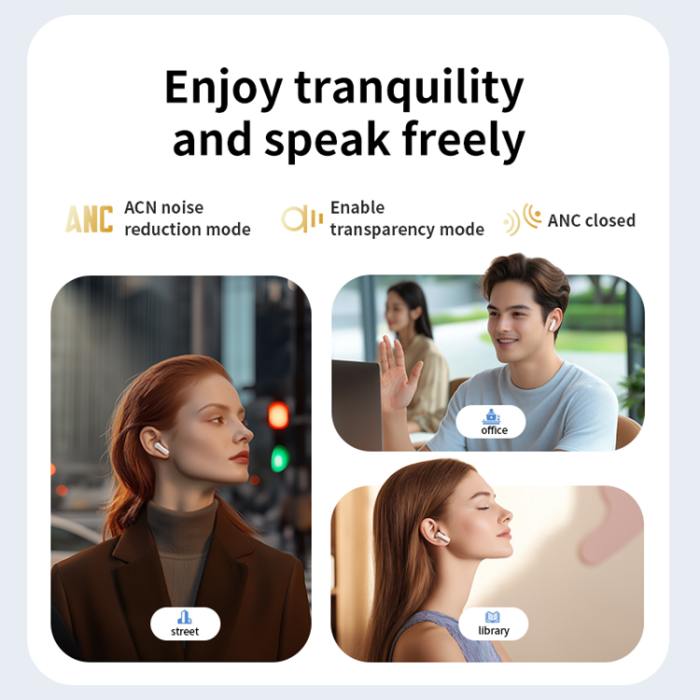 A-One Brand - TWS Trådlösa Bluetooth-Hörlurar In-Ear HD Touch Screen Laddningsfodral LX-50