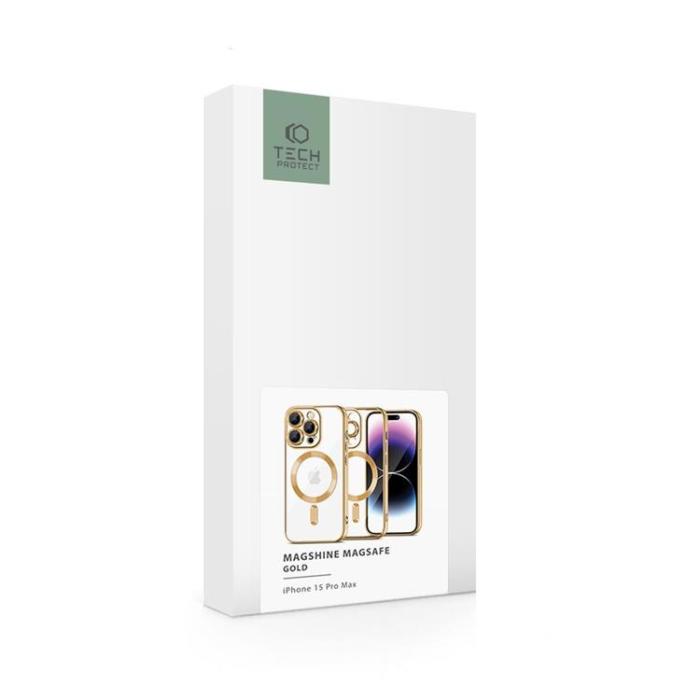 Tech-Protect - Tech-Protect iPhone 15 Mobilskal Magsafe Magshine - Guld