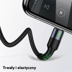 USAMS - USAMS U26 Kabel fl&auml;tad 3-i-1 0,35 m 2A SJ410USB01 (US-SJ410) &ndash; Svart