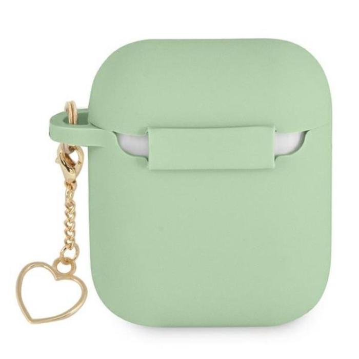 Guess - Guess AirPods Skal Silicone Charm Heart Collection - Grön