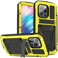 R-JUST - R-JUST Mobilskal till iPhone 14 Pro Hybrid Shockproof Gult med Sk&auml;rmskydd