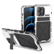 R-JUST - R-JUST Mobilskal till iPhone 14 Pro i Silikon och Metall - Silver