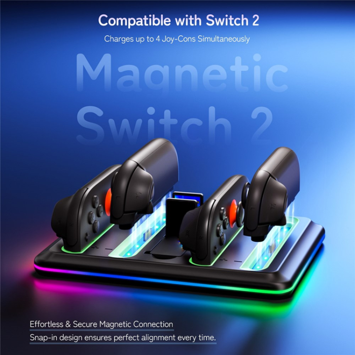 OEM - Nintendo Switch 2 Laddningsdocka för Handkontroll med Spelkortsplatser Z31