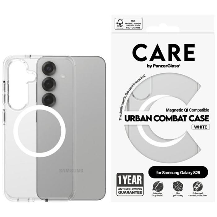 PanzerGlass - CARE By PanzerGlass Galaxy S25 Mobilskal MagSafe QI Urban Combat - Vit