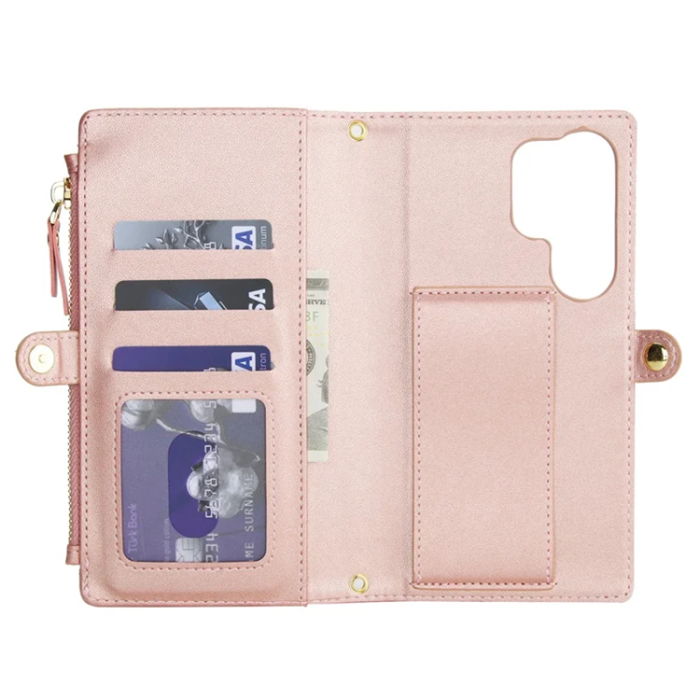 A-One Brand - Galaxy S25 Ultra Plånboksfodral MagSafe Detachable - Rosa Guld