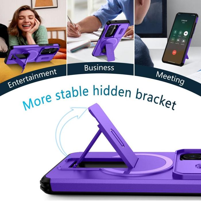 OEM - Mobilskal för Samsung Galaxy S26 Magnetiskt Kickstand PC + TPU - Lila