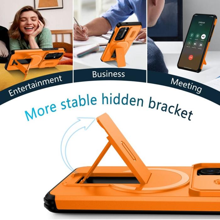 OEM - Mobilskal för Samsung Galaxy S26 Magnetiskt Kickstand PC + TPU - Orange