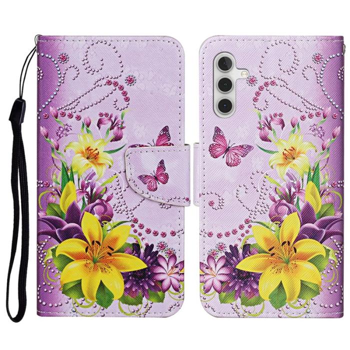 OEM - Mobilfodral för Samsung Galaxy S26 Plus Konstläder - Gul fjäril