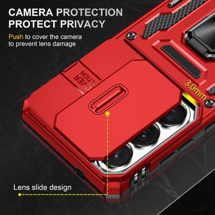 OEM - Mobilskal för Samsung Galaxy S26 Ultra Kickstand PC + TPU - Röd