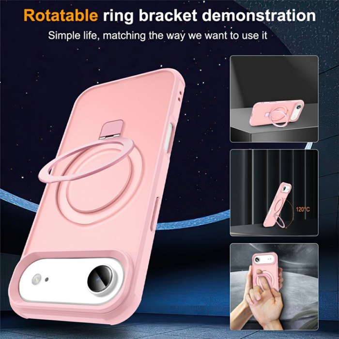 A-One Brand - iPhone 17 Air Mobilskal MagSafe TPU+PC Kickstand - Rosa