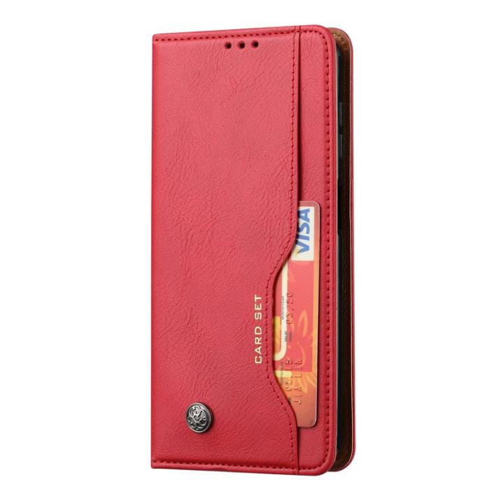 OEM - Mobilskal för Samsung Galaxy S26 Magnetiskt Konstläder Ställ - Röd