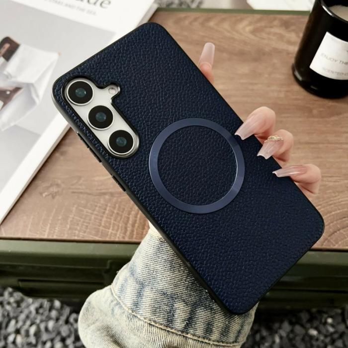 OEM - Mobilskal för Samsung Galaxy S26 Magnetiskt Konstläder + TPU - Blå