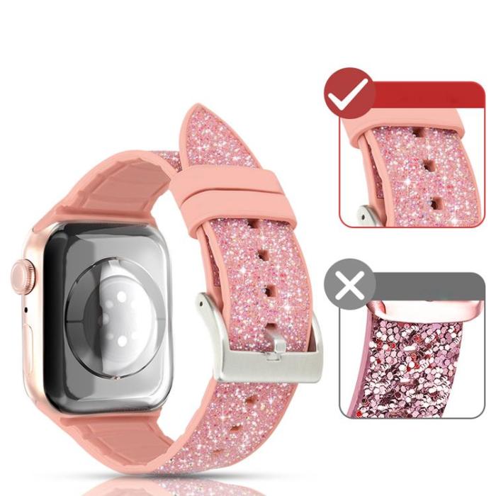 Kingxbar - Kingxbar Silicone Crystal Band Apple Watch 6 / 5 / 4 / 3 / 2 40mm / 38mm - Rosa