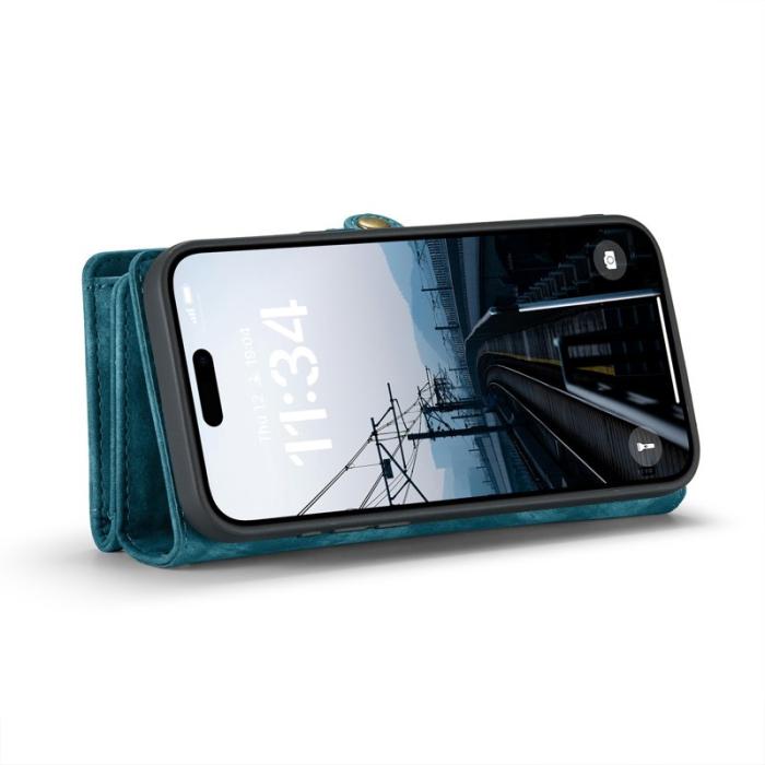 Caseme - CASEME 008 iPhone 16 Plus Plånboksfodral Konstläder med Blå