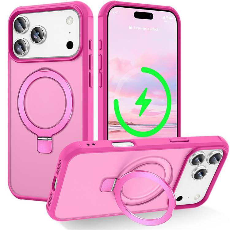 iPhone 17 Pro Max Mobilskal MagSafe TPU+PC Kickstand - Rosé | 2353 | AlltMobil