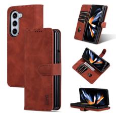 AZNS - AZNS Samsung Galaxy Z Fold6 Pl&aring;nboksfodral Konstl&auml;der - Brun