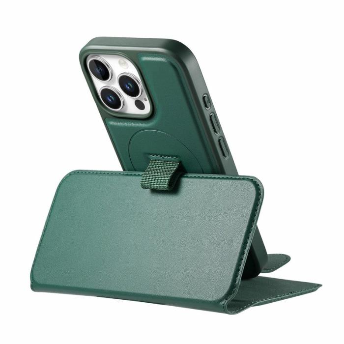 CASENEO - CASENEO iPhone 14 Pro Max Plånboksfodral Konstläder - Grön