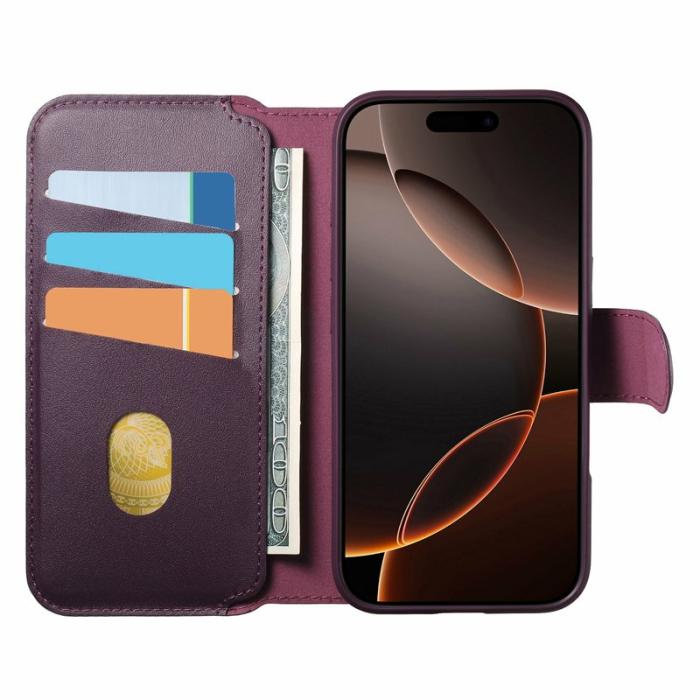 CASENEO - CASENEO iPhone 14 Pro Max Plånboksfodral Konstläder - Lila