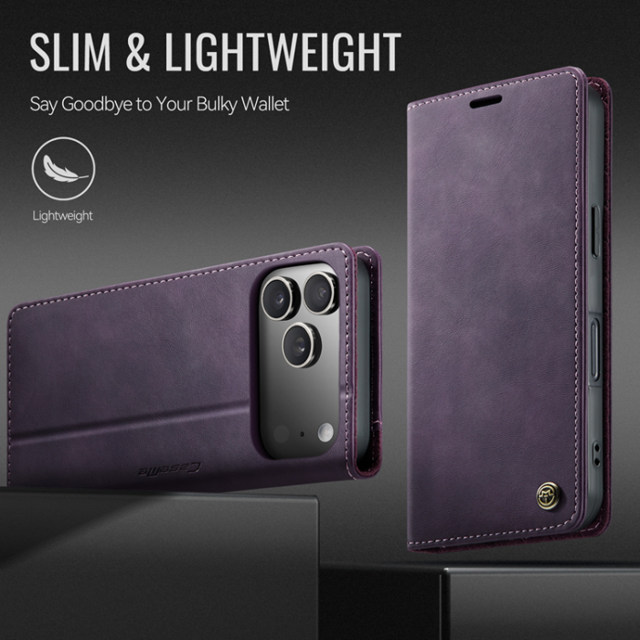 Caseme - Caseme iPhone 17 Pro Plånboksfodral RFID Blocking 033 - Lila