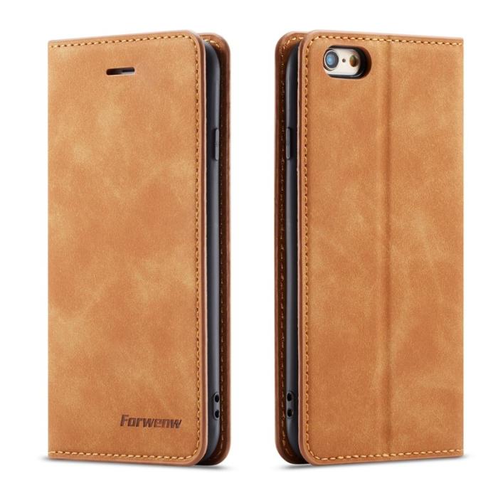 FORWENW - FORWENW Fantasy Series iPhone 6s Plus Plånboksfodral Konstläder - Brun