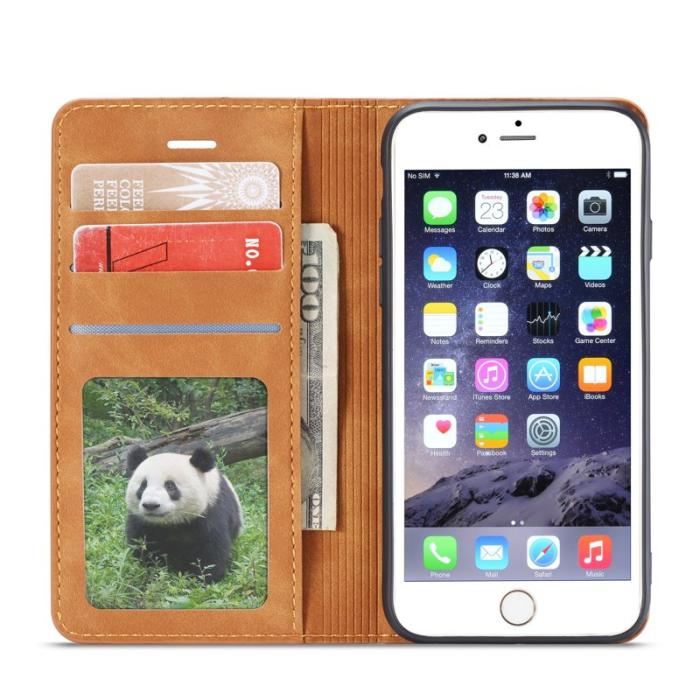 FORWENW - FORWENW Fantasy Series iPhone 6s Plus Plånboksfodral Konstläder - Brun