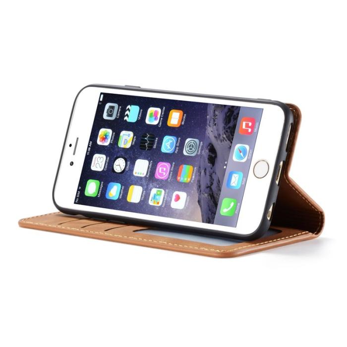 FORWENW - FORWENW Fantasy Series iPhone 6s Plus Plånboksfodral Konstläder - Brun