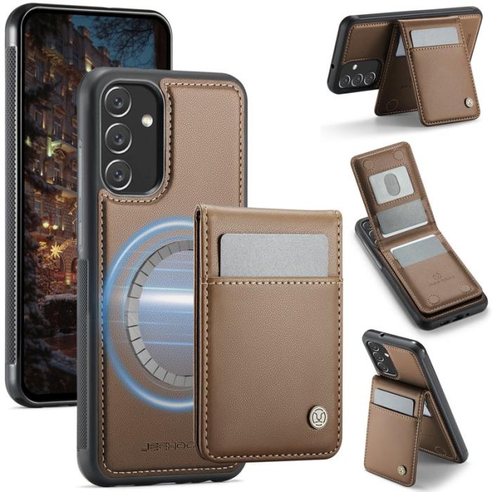 JEEHOOD - JEEHOOD J06 Konstläder fodral till Samsung Galaxy A34 5G - Brun